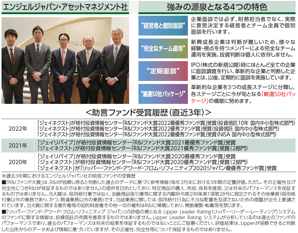 SBI中小型成長株ファンド(ジェイネクスト(年2回決算型))[愛称：jnextⅡ]の運用助言