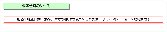 板寄せ時のケース（成行注文・FOK）