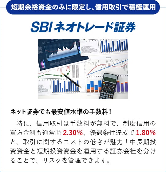 SBI証券とSBIネオトレード証券の2つの口座の同時利用イメージ（中長期投資と短期投資）