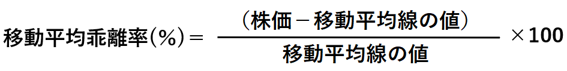移動平均乖離率の計算式