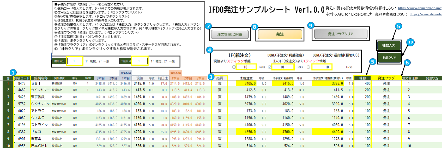 発注式サンプル一覧シート