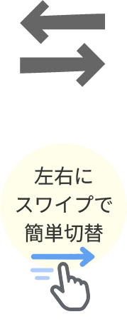 左右にスワイプで簡単切替